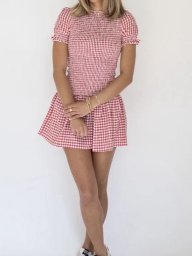 Red gingham dress