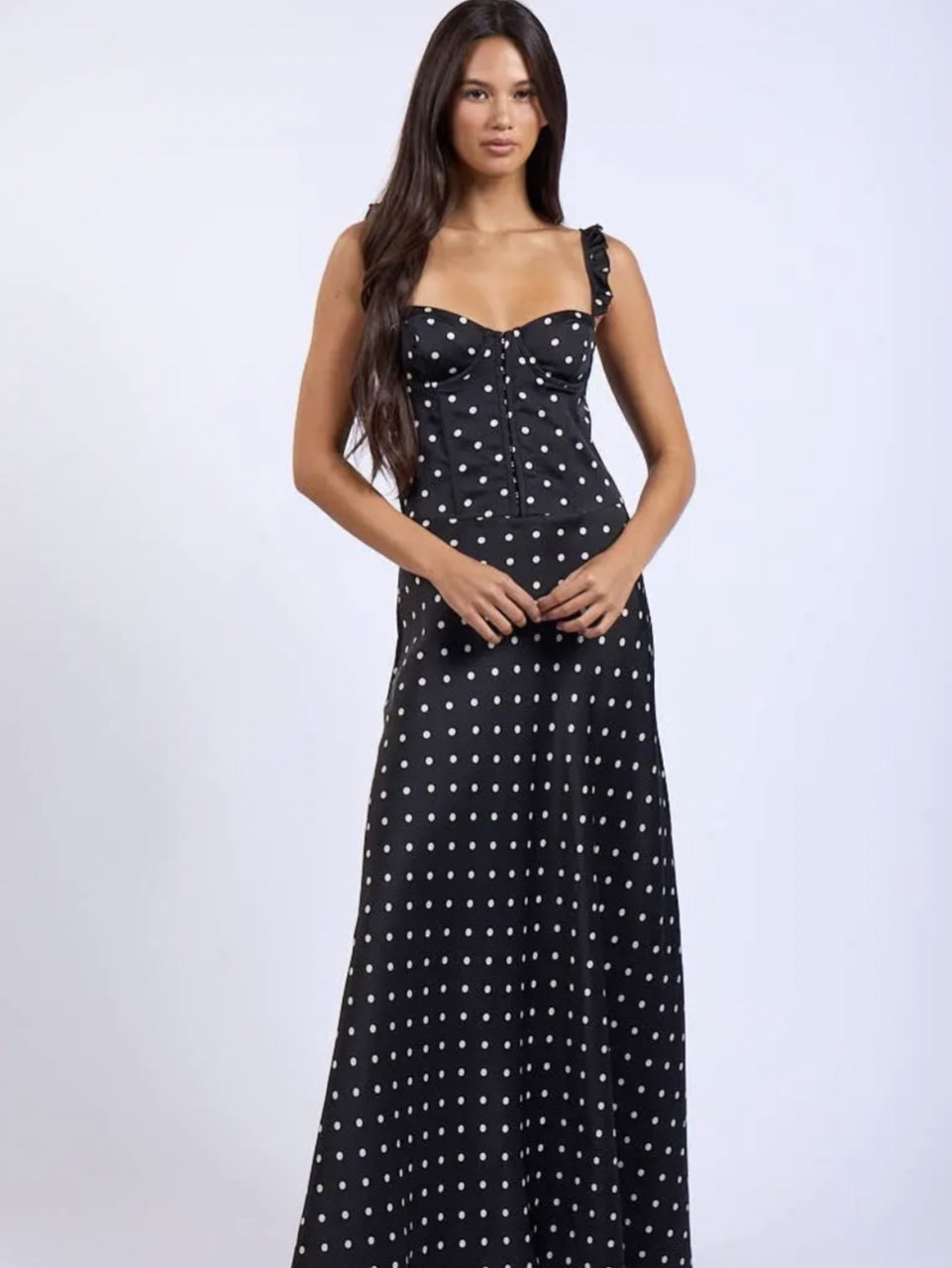Black Polka Dot Maxi Dress