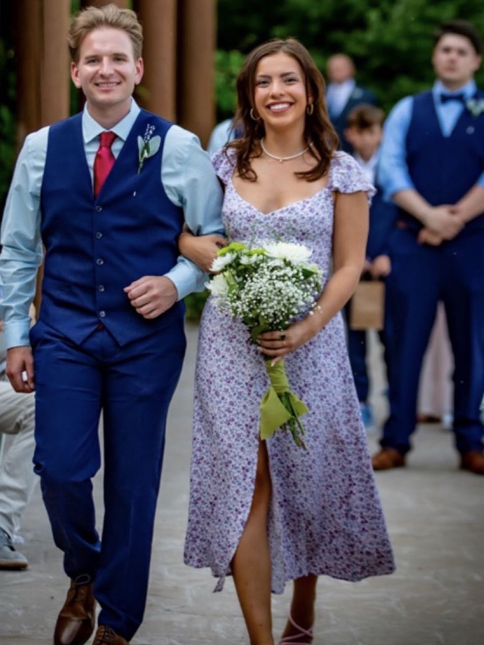 Lavender Floral Midi Dress