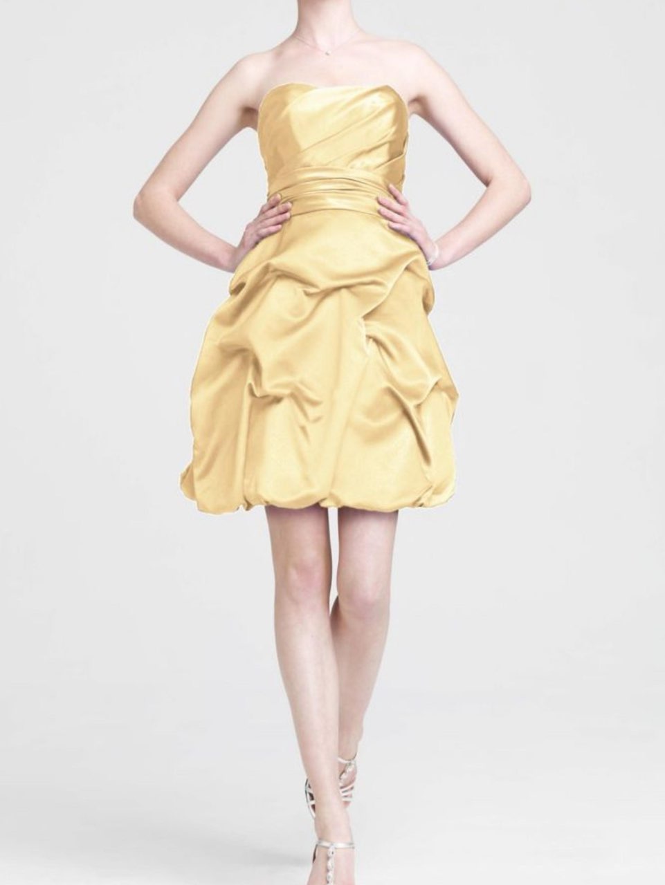 Gold Strapless Bubble Dress