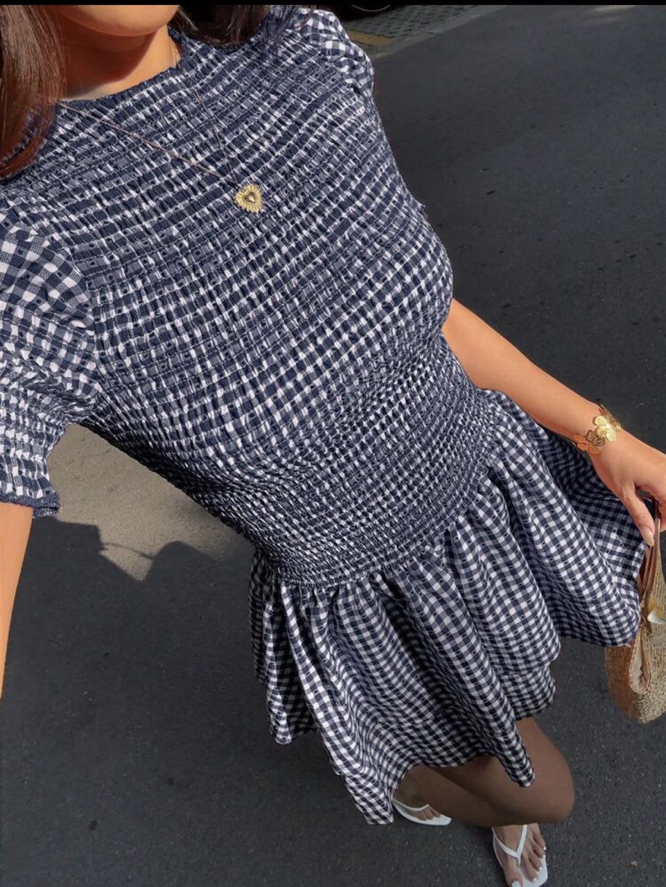 Blue Pleated Mini Dress