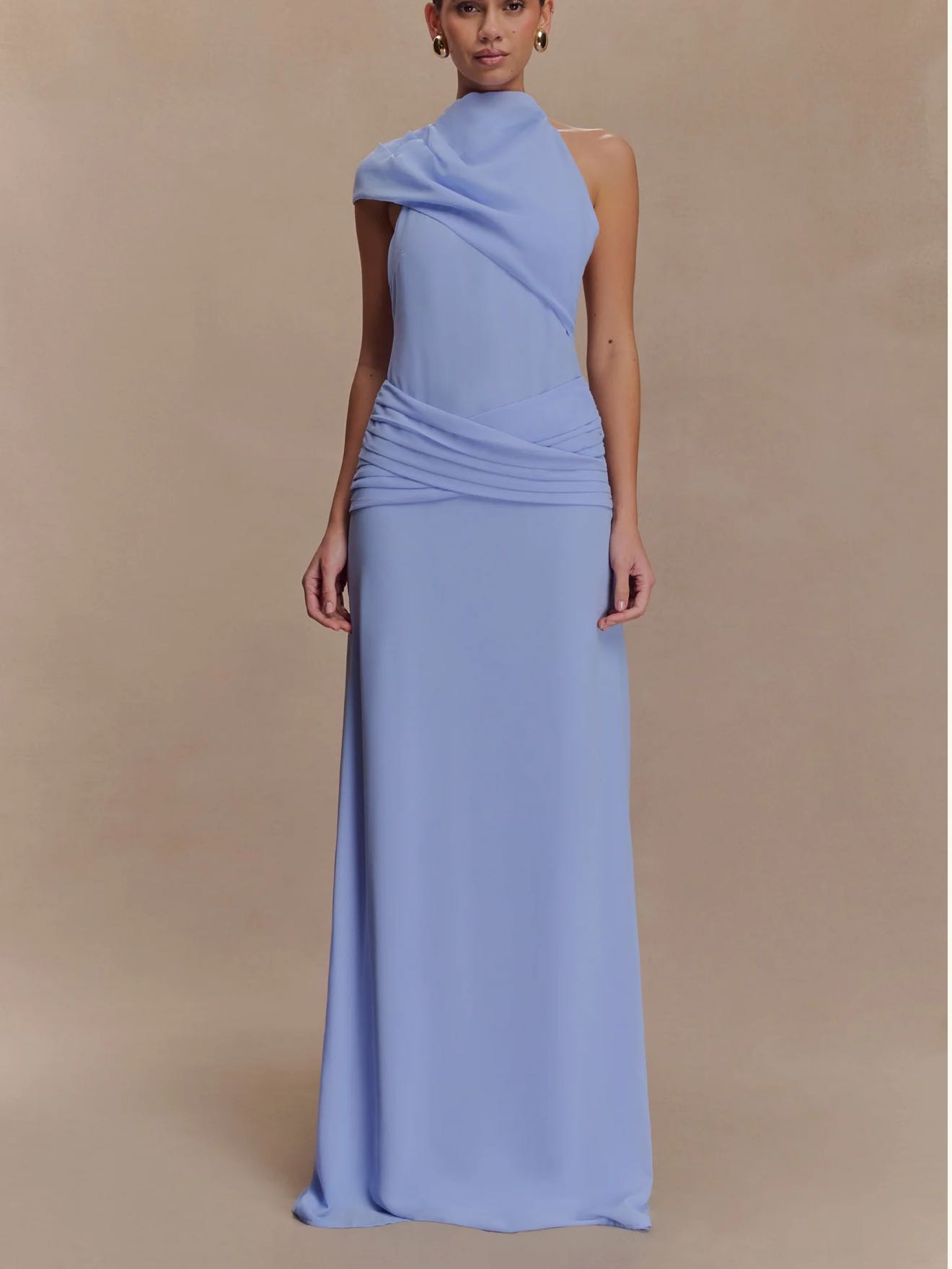 Lavender One-Shoulder Gown