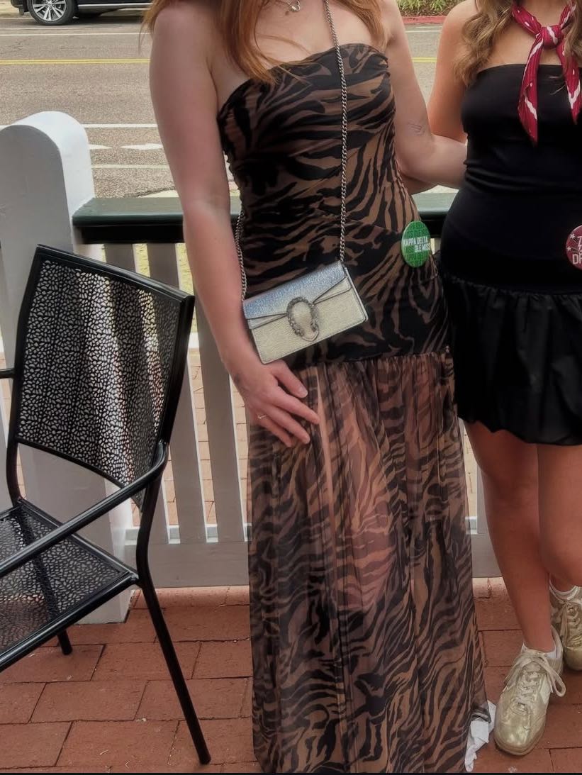 zebra print strapless dress