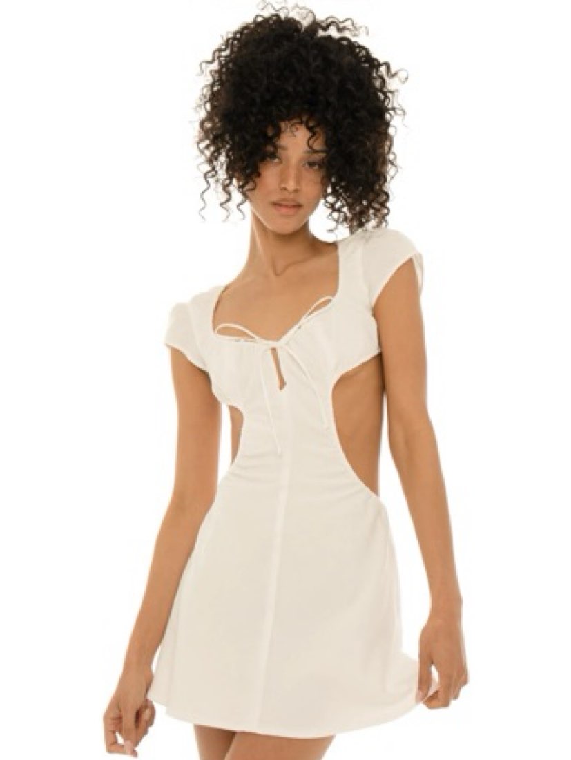 White Cutout Mini Dress