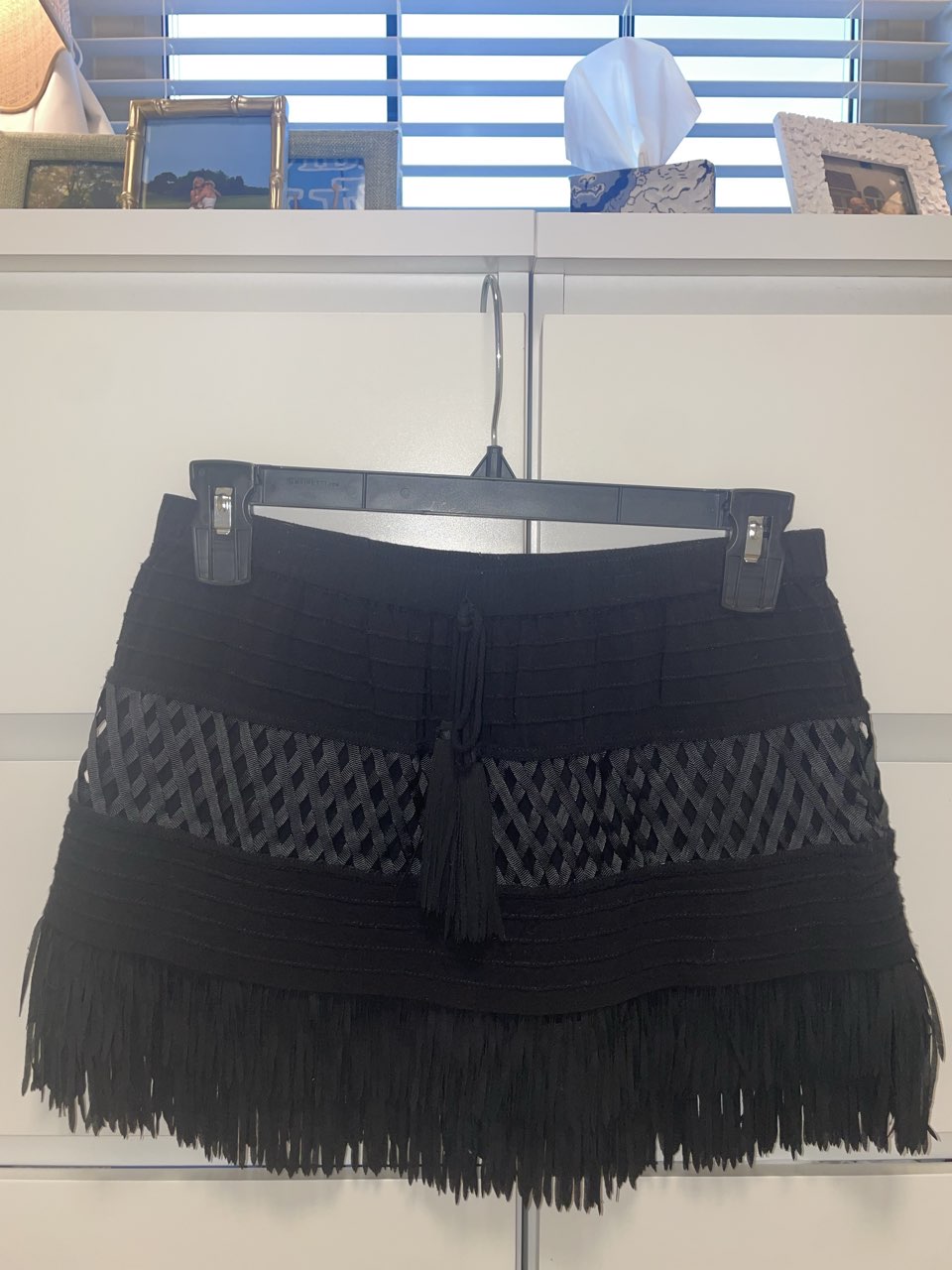 Black Flannel Mini Skirt