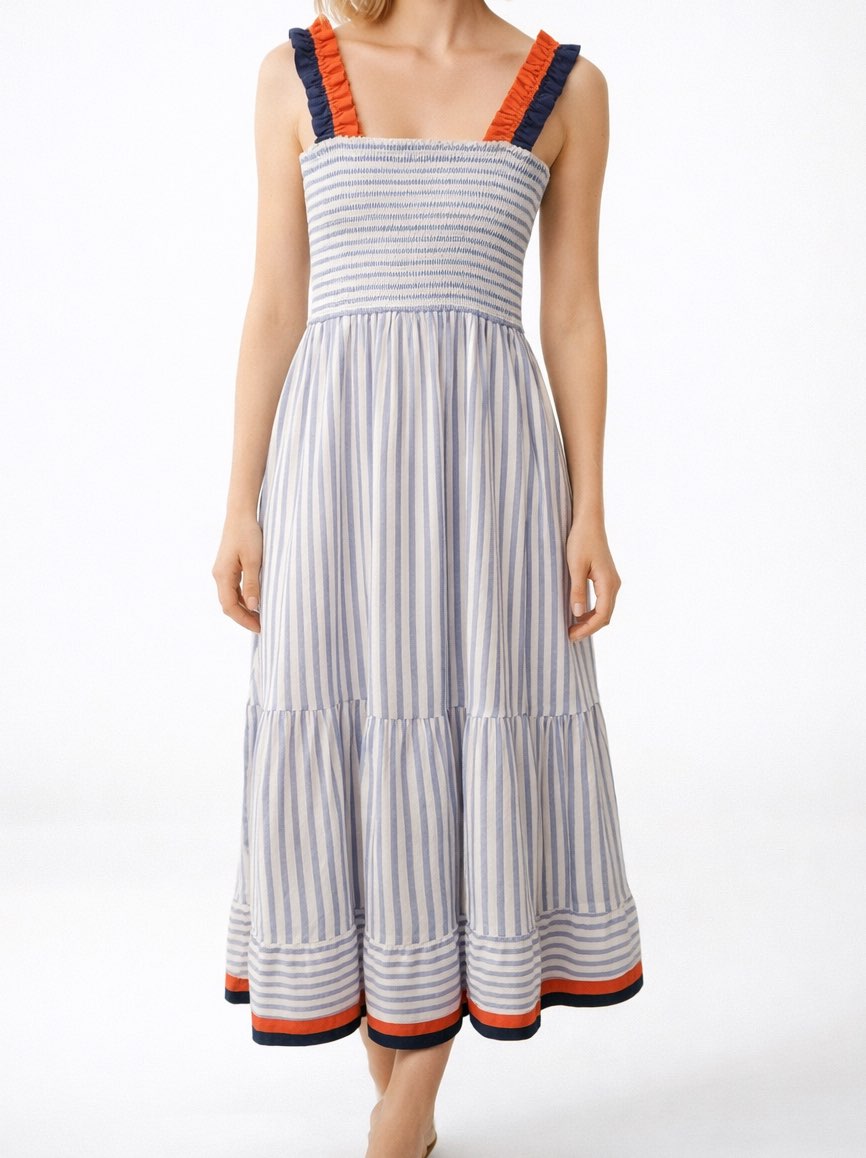 Striped gameday maxi dress