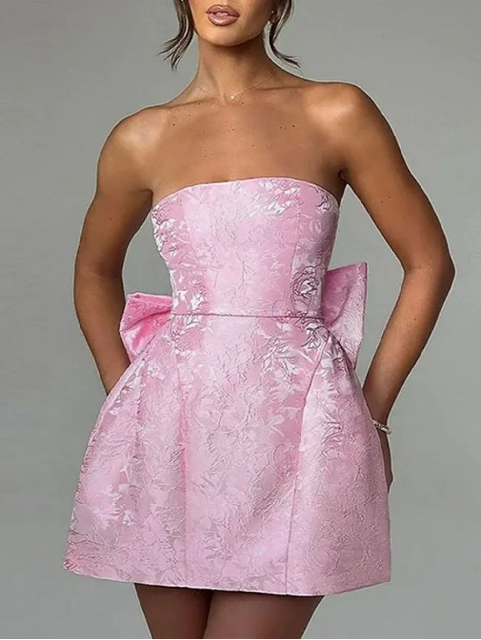 Pink bow dress