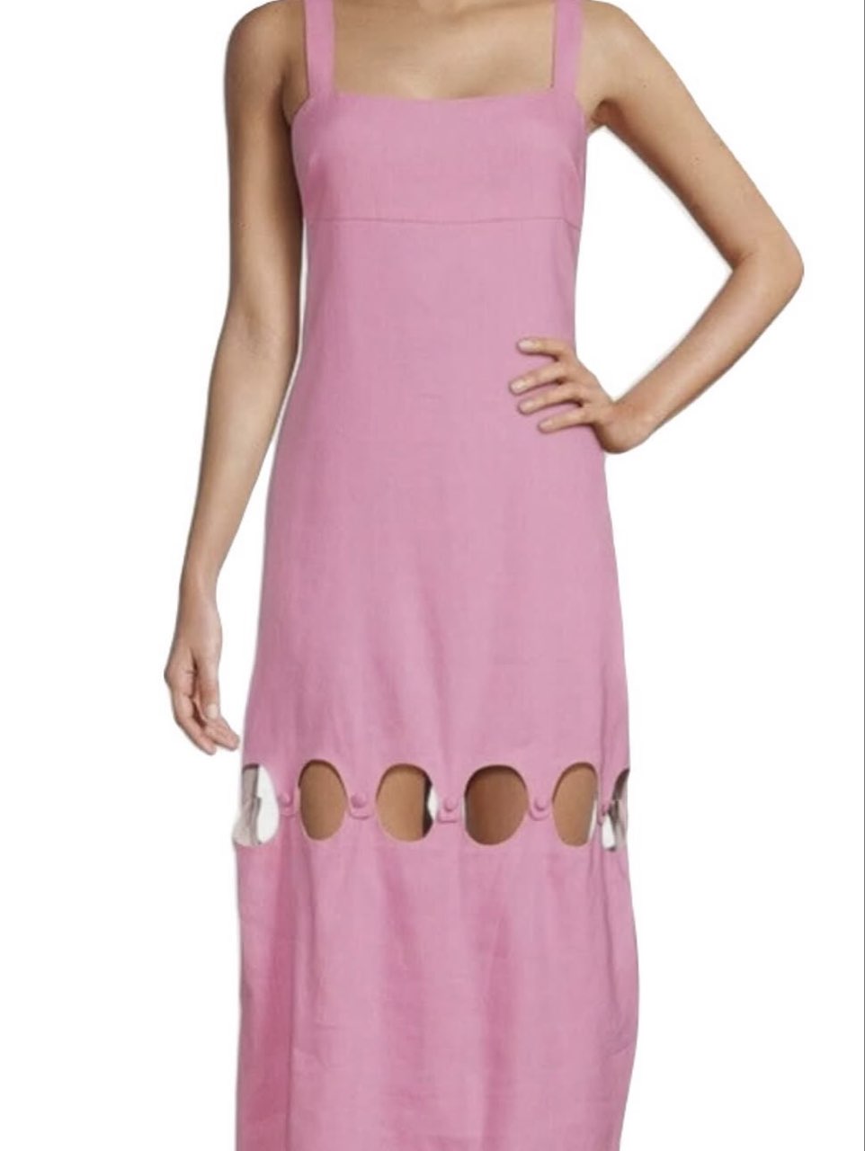 Pink Cutout Midi Dress