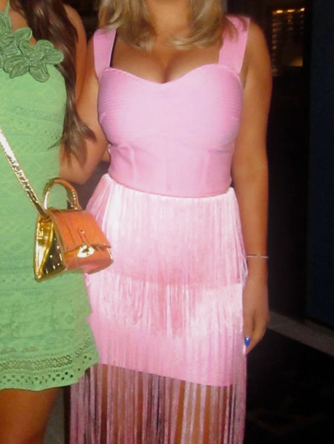 Fringe pink dress