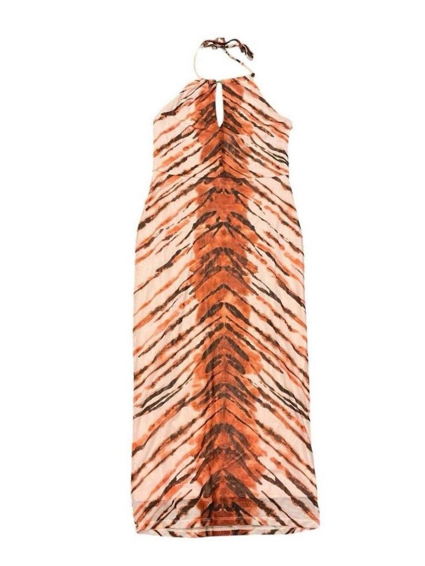 Zadi tiger print halter maxi