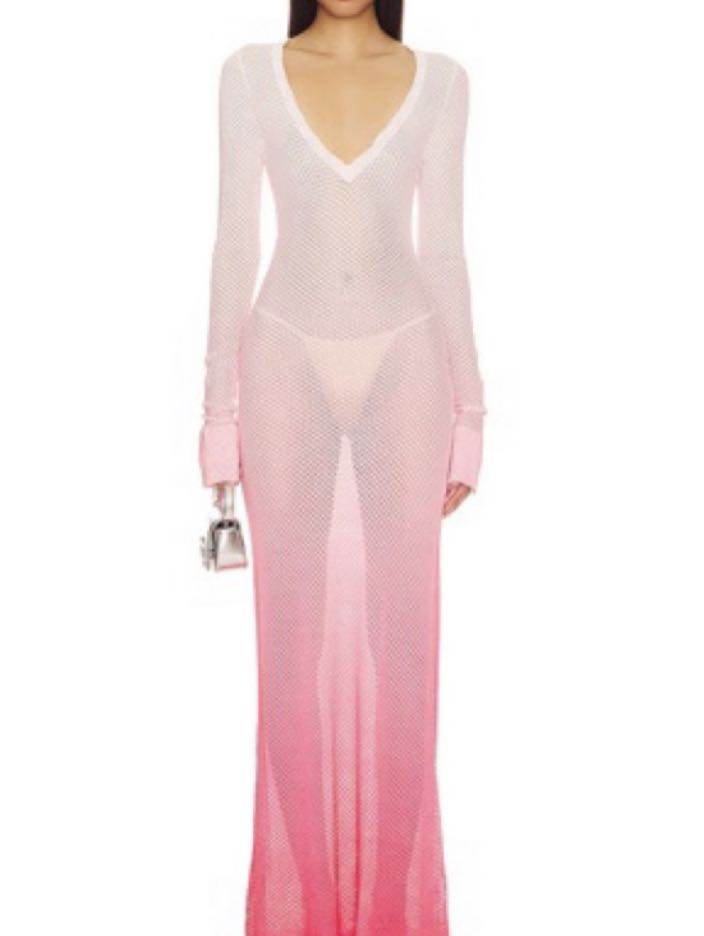 Ombre Mesh Maxi Dress