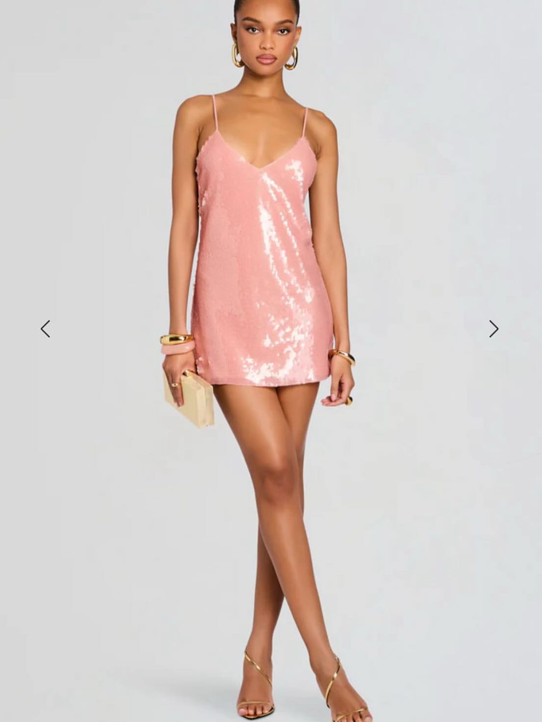 Pink, sparkly mini dress