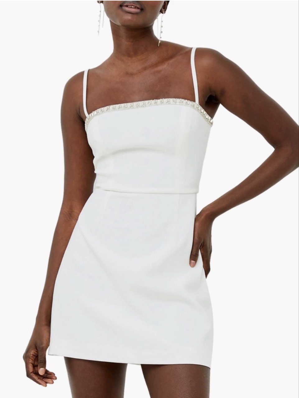 Embellished Square Neck mini