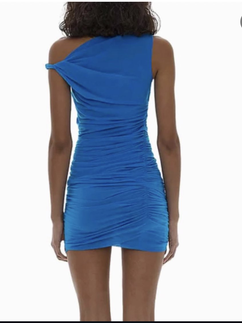 Blue One Shoulder Mini Dress