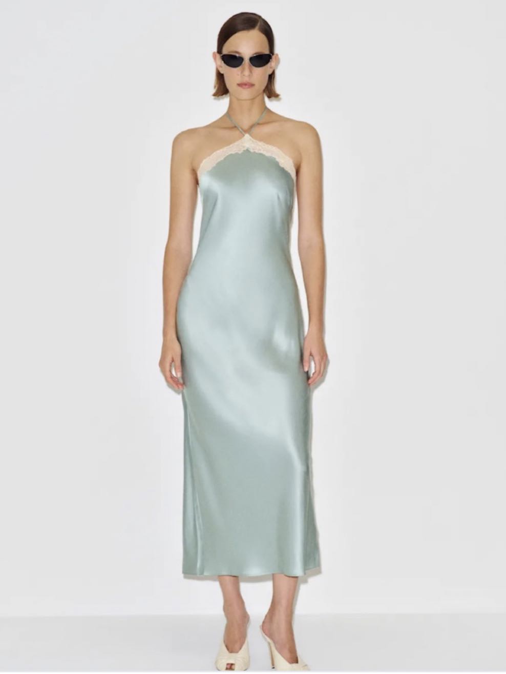Satin Halter Slip Dress
