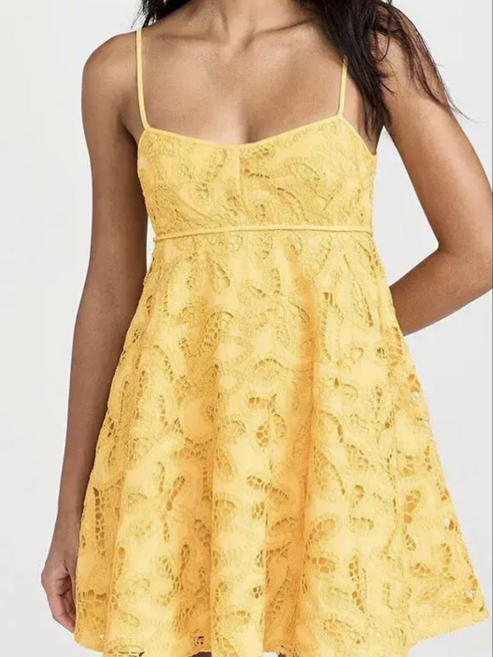 Yellow Lace Mini Dress