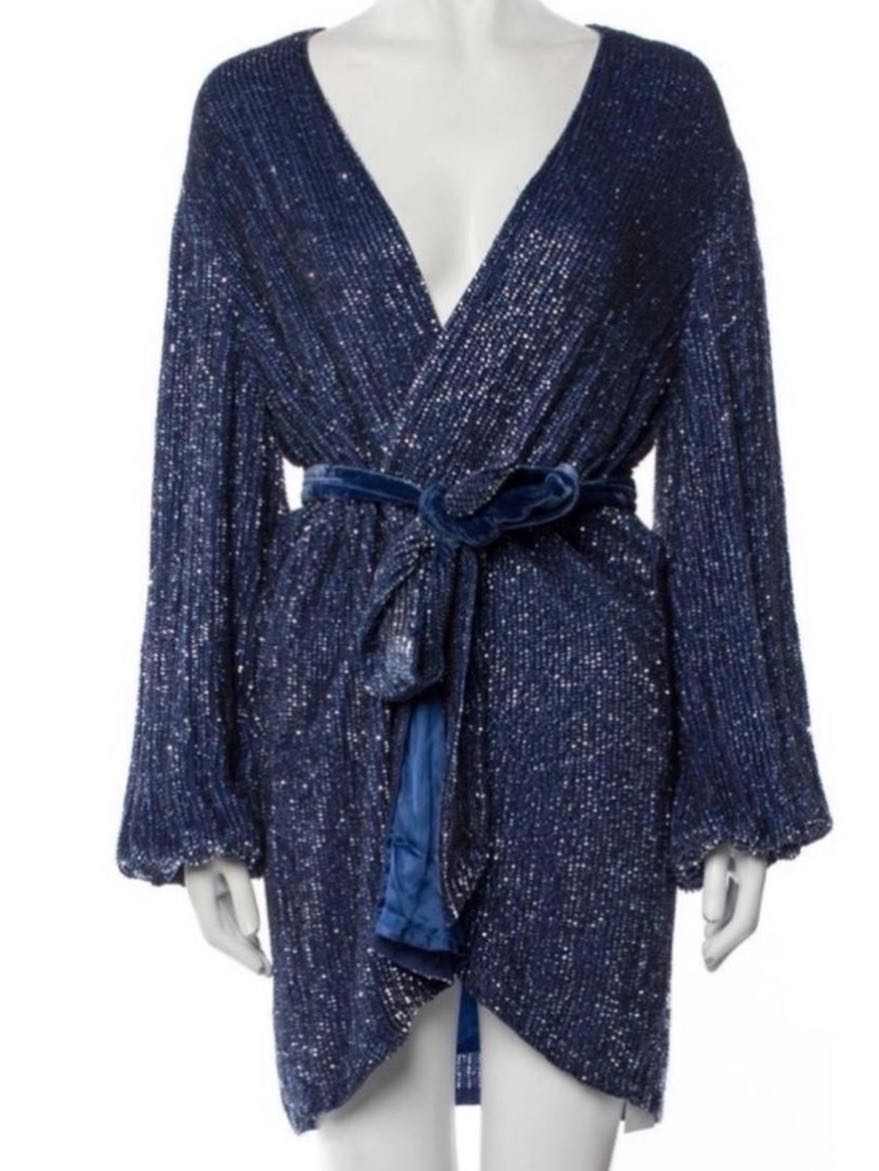 Retrofete Gabrielle Robe Dress in Navy