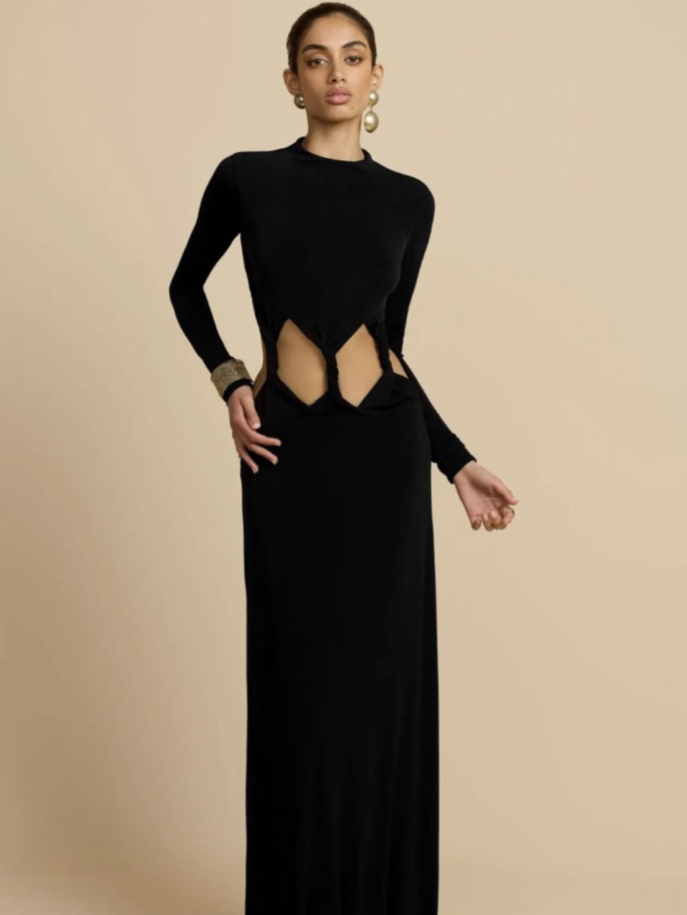 Black Cutout Back Maxi Dress