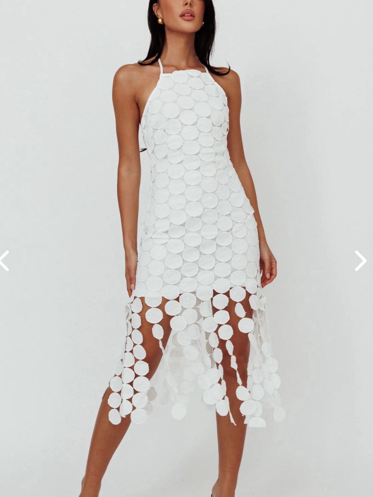 White Halter circle dress