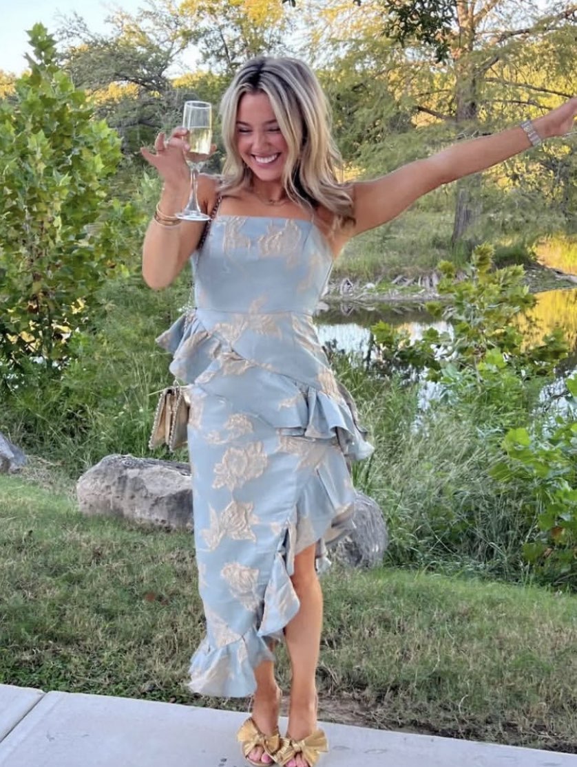 Ruffled Floral Midi Dress