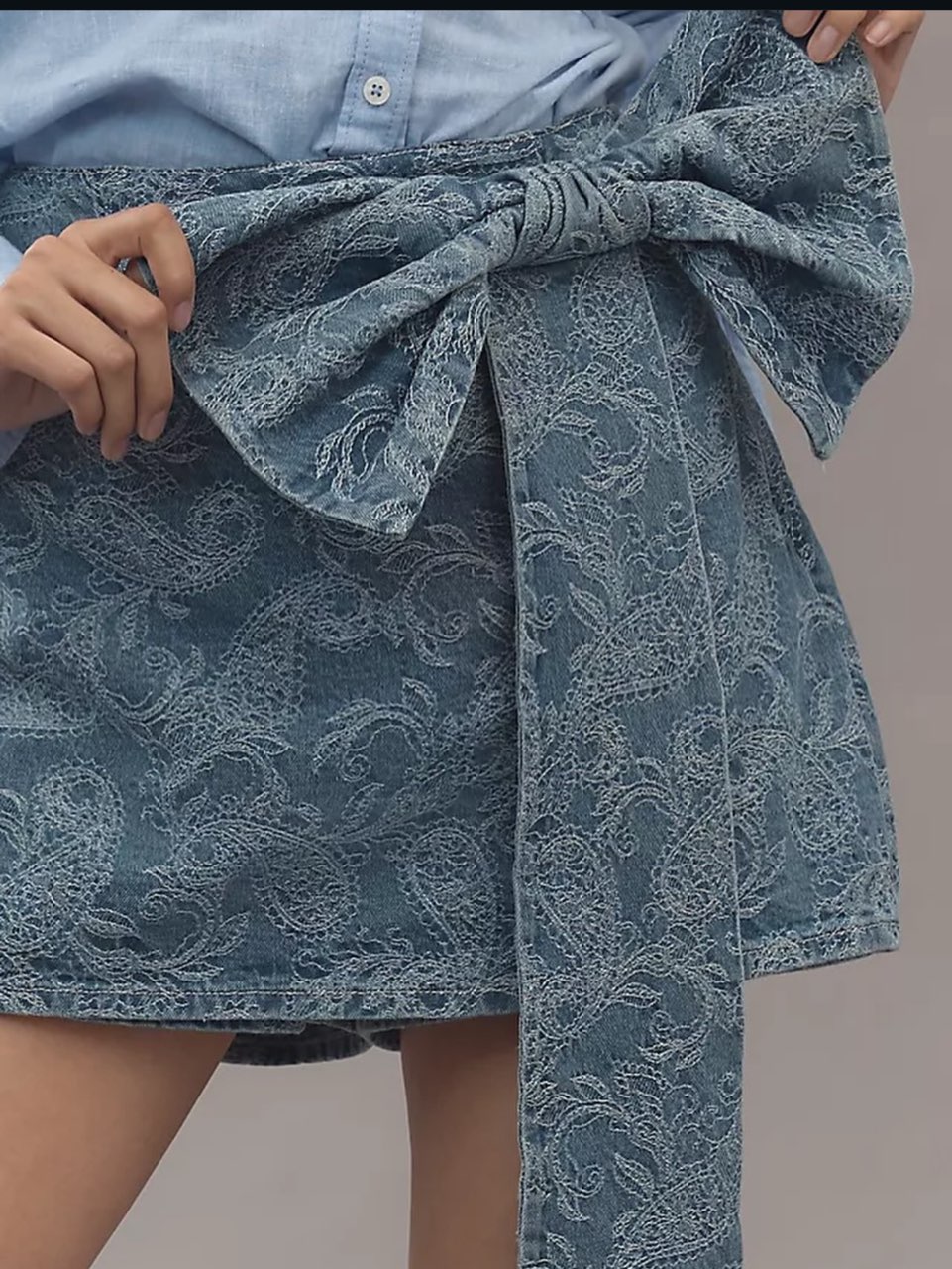 Avec les Filles oversized bow mini skirt