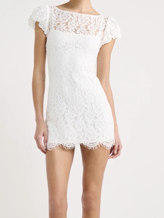 White lace mini dress