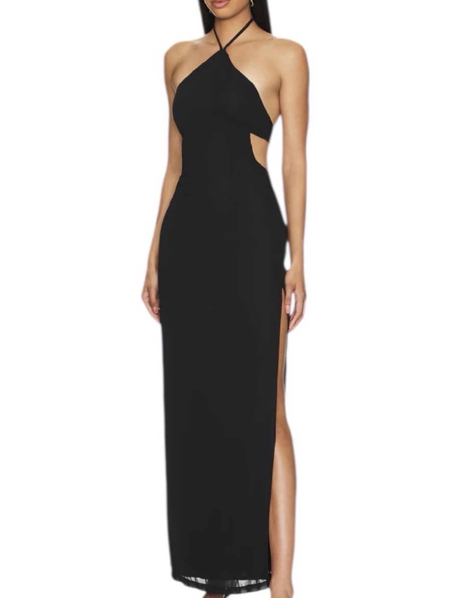 Marley Black Halter Cut-Out Maxi Dress