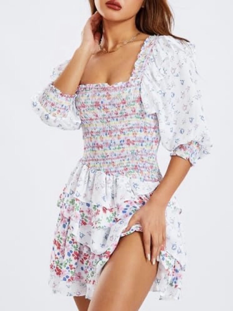 Floral Smocked Mini Dress