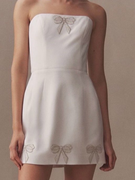 Helsi Michelle Strapless Bow-Embellished Mini Dress