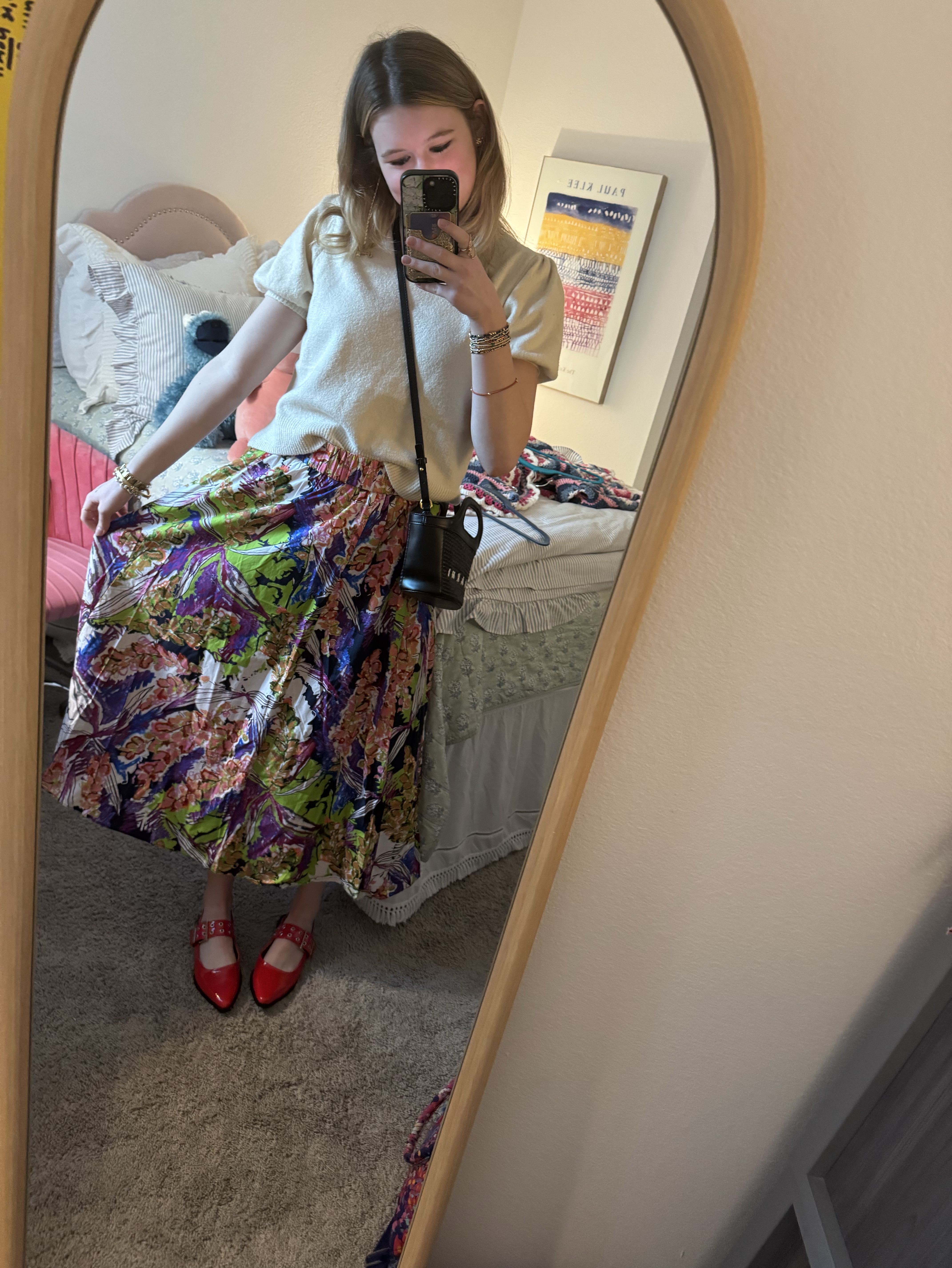 Colorful midi skirt