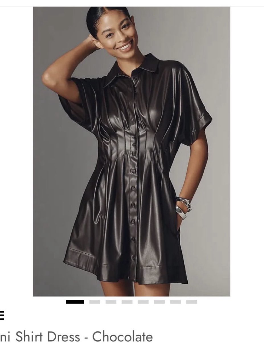 Brown Leather Tobie Dress