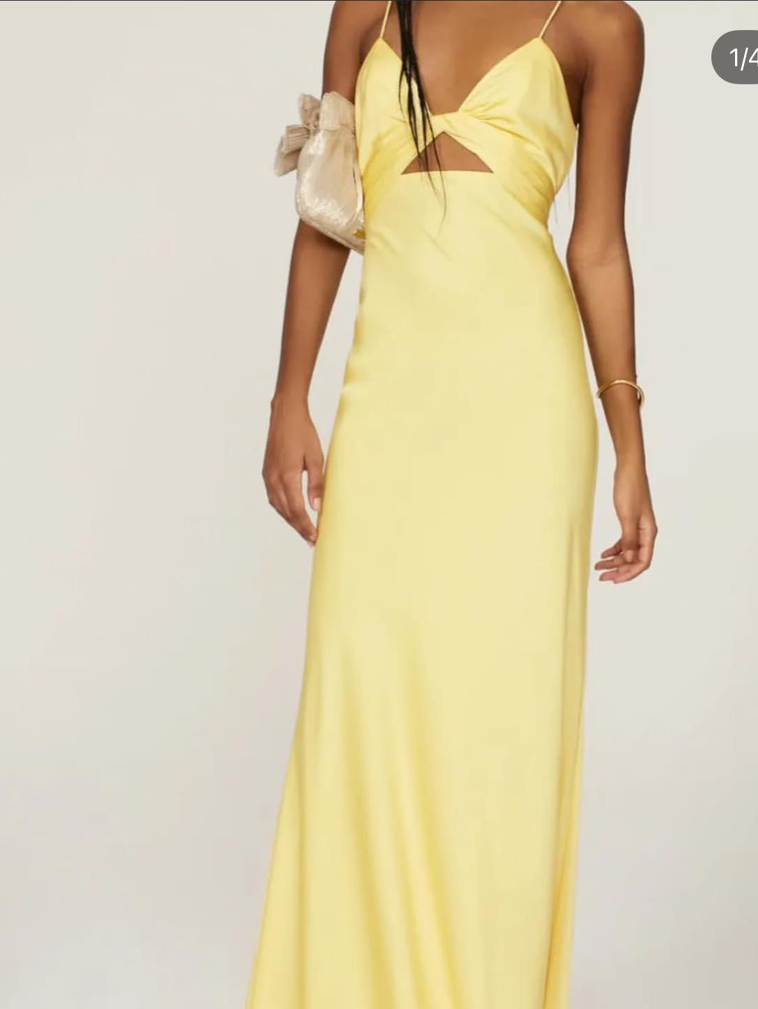 Yellow silk maxi dress