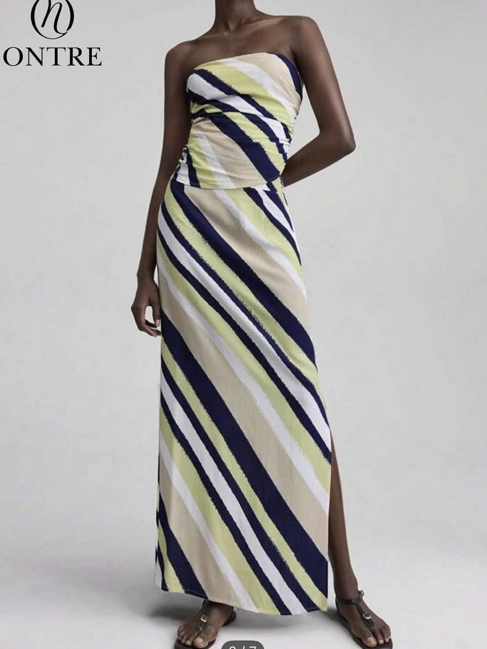 Striped Two-Piece Maxi Set