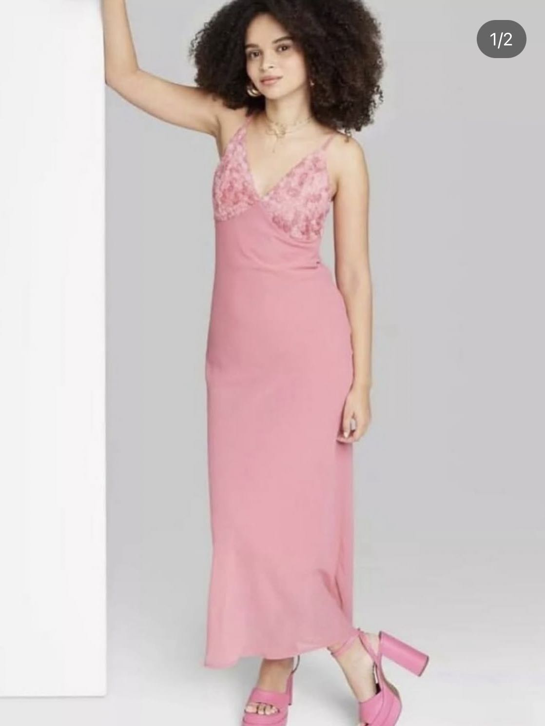 Pink floral dress