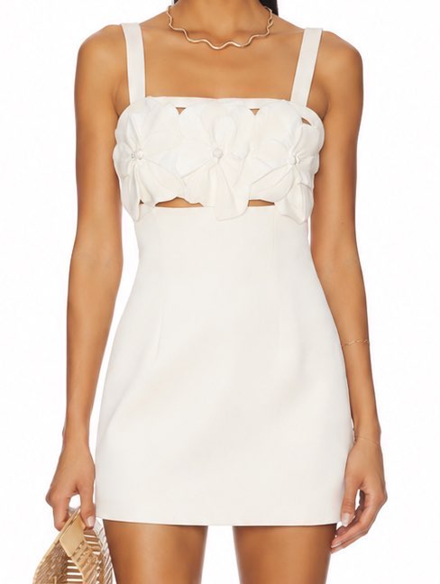 gossip + glitz mini dress white
