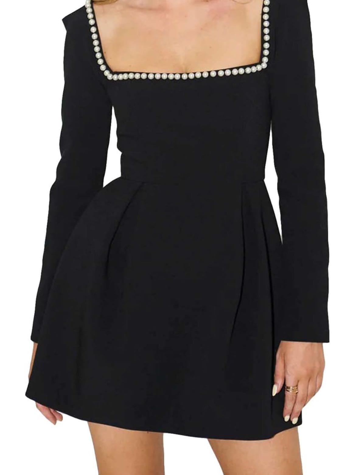 Long sleeve black semi dress