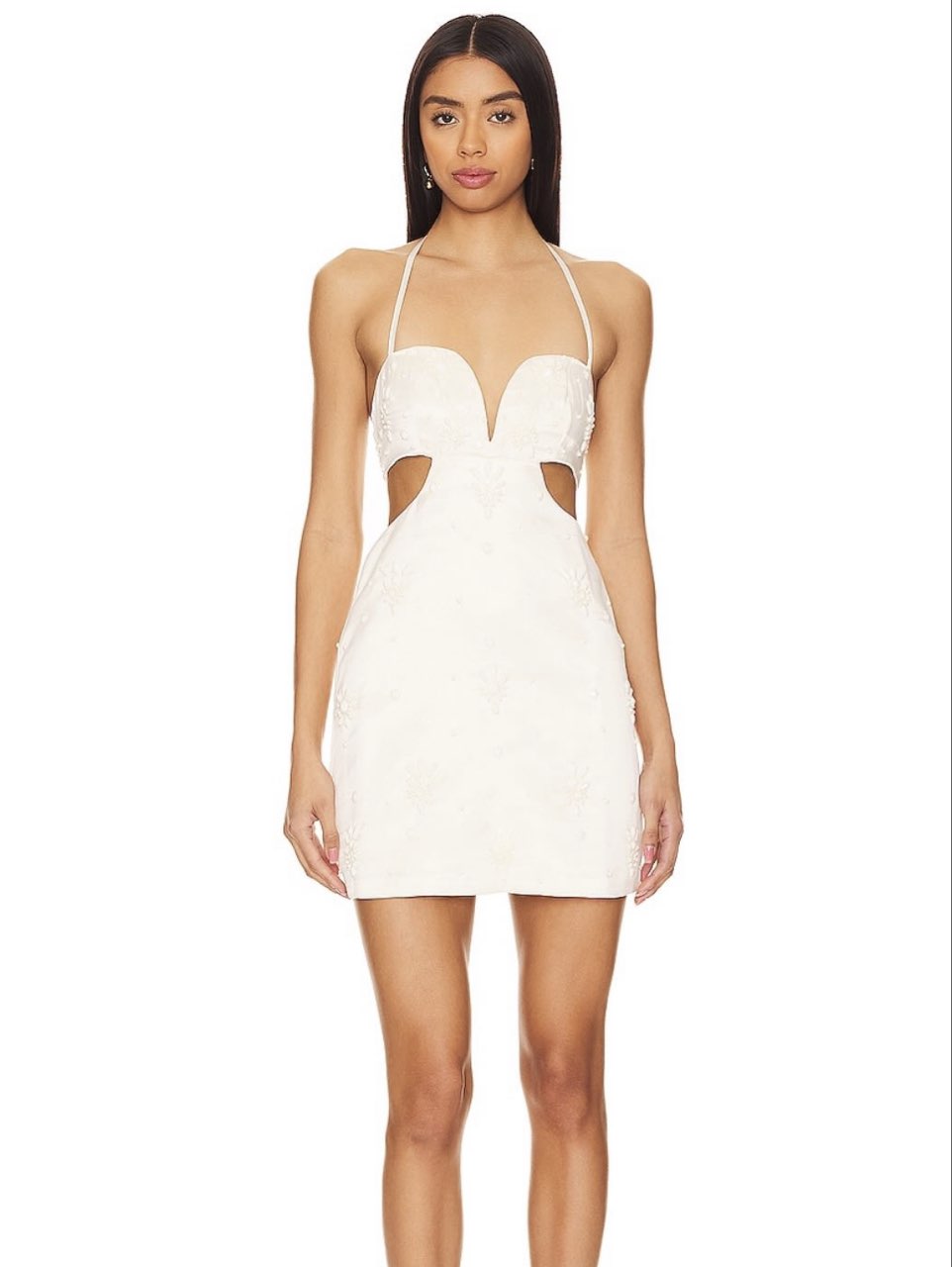 White Cutout Mini Dress