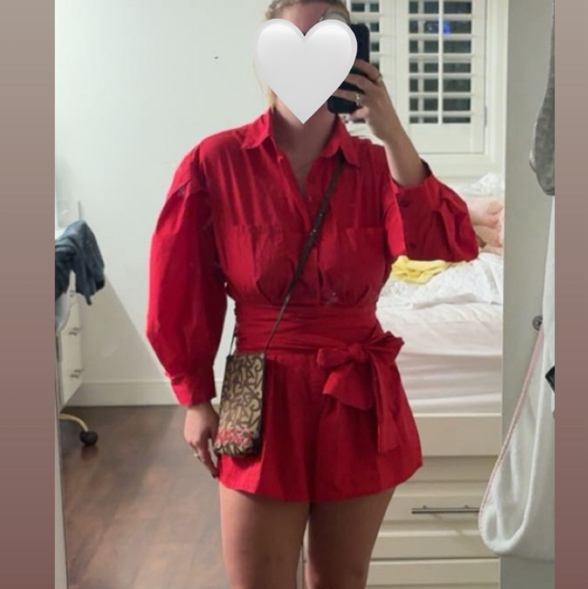 Red Long Sleeve Romper