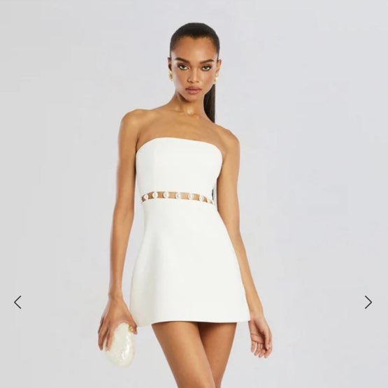 Retrofete white pearl dress