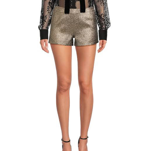 Gold Metallic Shimmer Mini Shorts