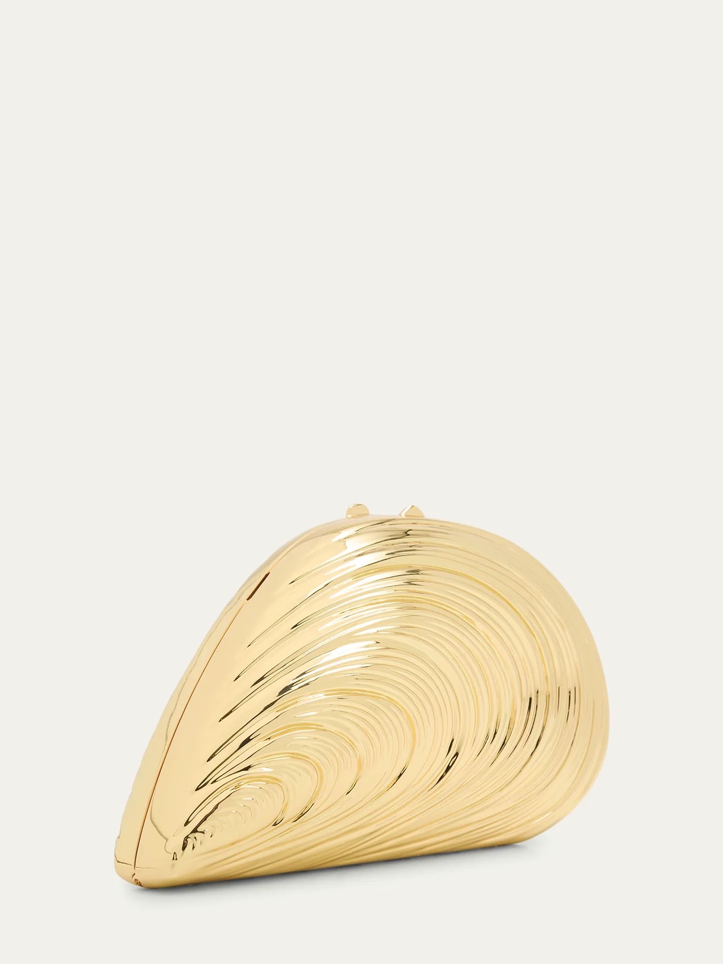 SIMKHAI Bridget Metal Oyster Shell Clutch Bag
