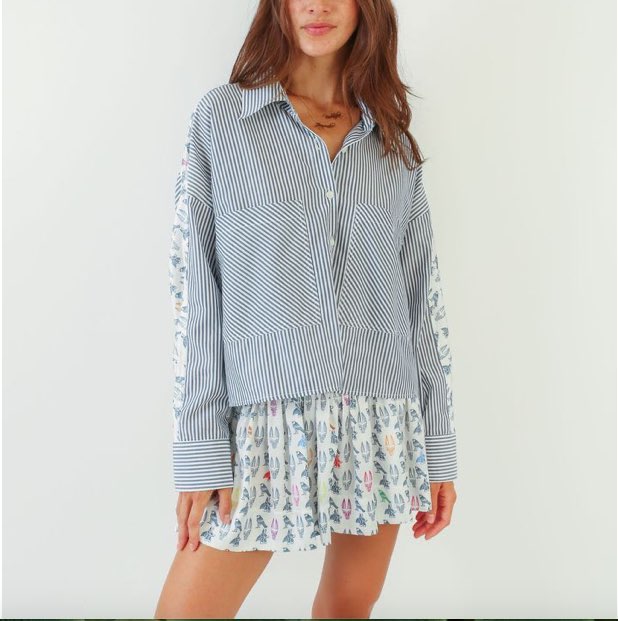 Lyle Top Smocky Stripe Top and Erica Skirt Set