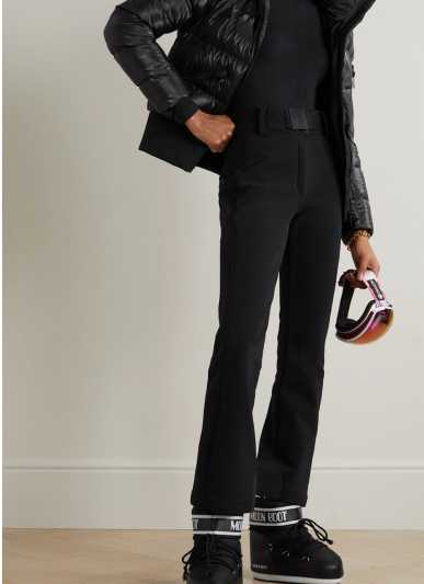 Black Flared Ski Pants with Stirrups