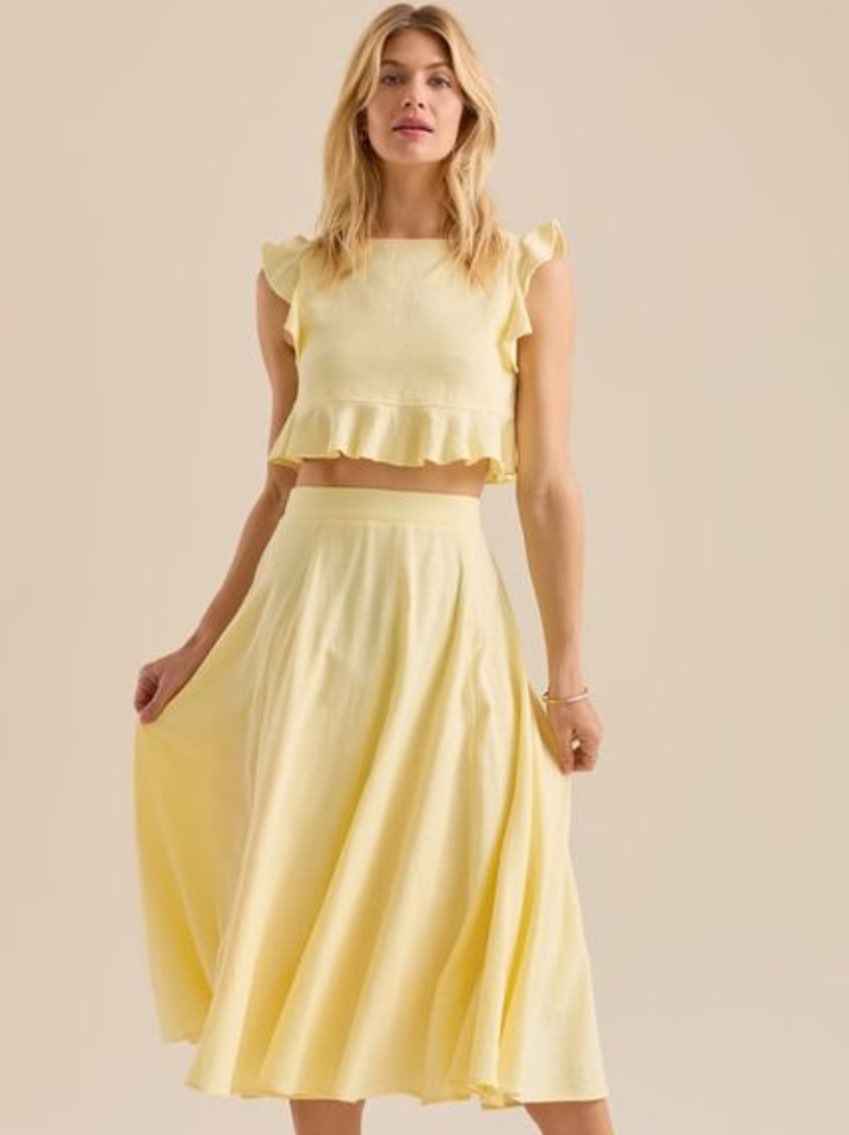 Yellow Maxi Skirt Set