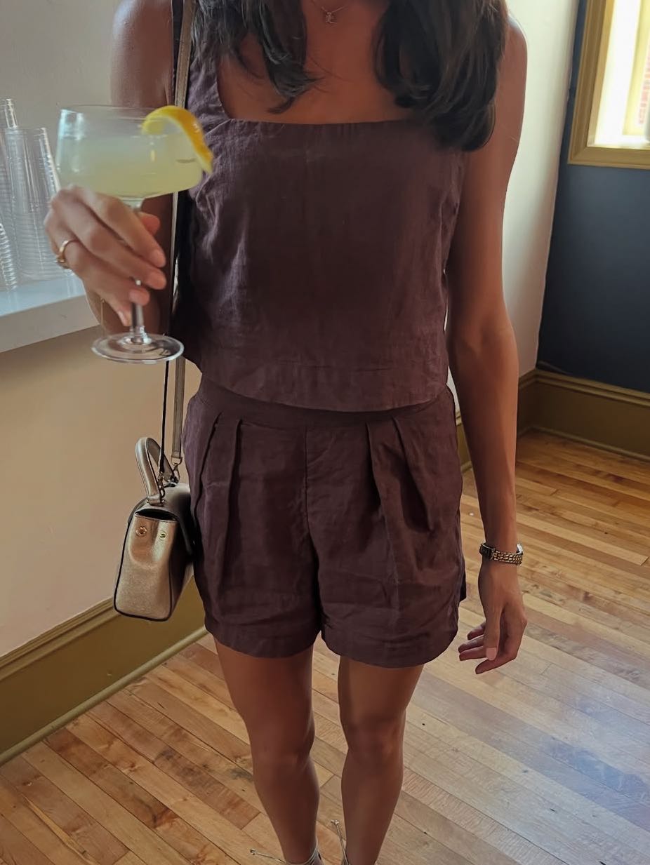 Brown shorts set