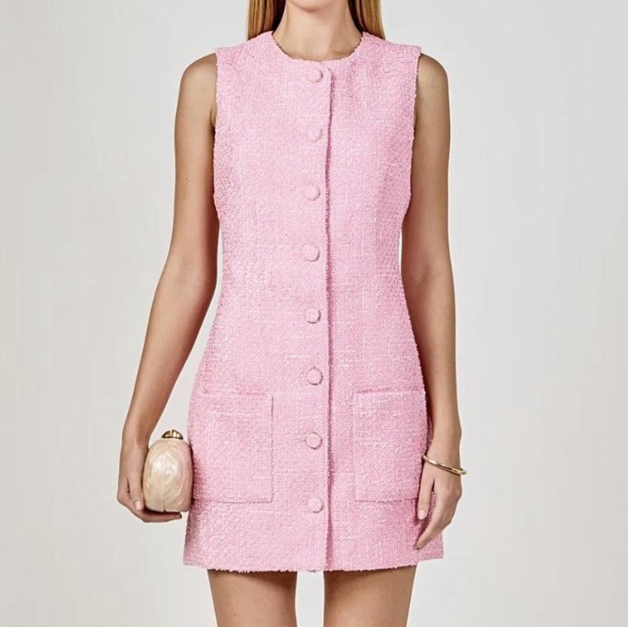Endless Rose Pink Tweed Mini Dress