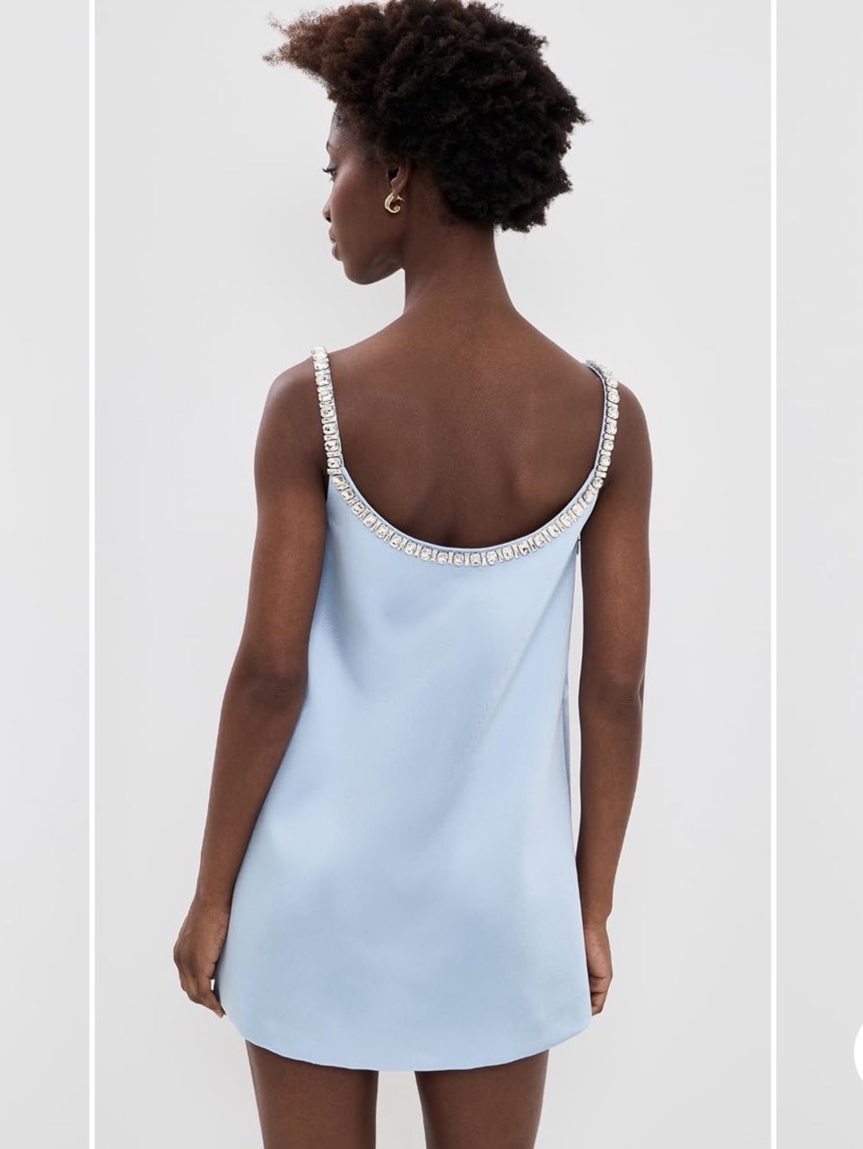 Light Blue Rhinestone Mini Dress