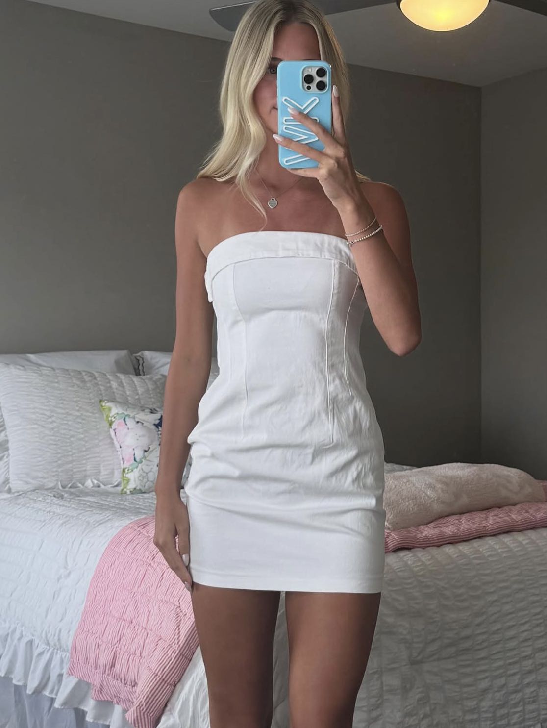 White denim dress