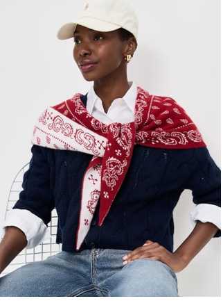 Navy Cable Knit Cardigan