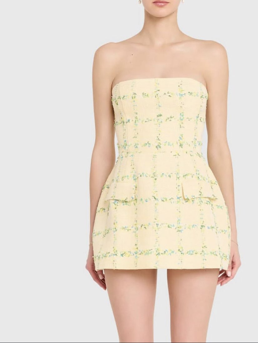 Strapless Tweed Mini Dress